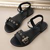 Plus-size Shoes Women's Shoes Sandals Buttoned Flat Slippers Devotion