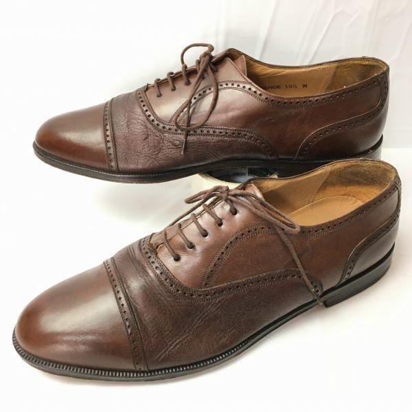 Vintage Mezlan Made In Spain Semi Brogue Cap Toe Shoes Brown Size 10.5M 28.0-28.5 Men's(USED)