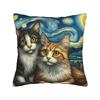 Mini Schnauzer Dog Van Gogh Starry Night Pillowcase Polyester Cushion Cover Decorations  Pillow Case Cover Sofa Square cm