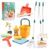 12pcs/set Kids Cleaning Set Housework Supplies Kit with Dustpan Broom Bucket Mop Cleaning Set Play House Toys for Boys & Girls