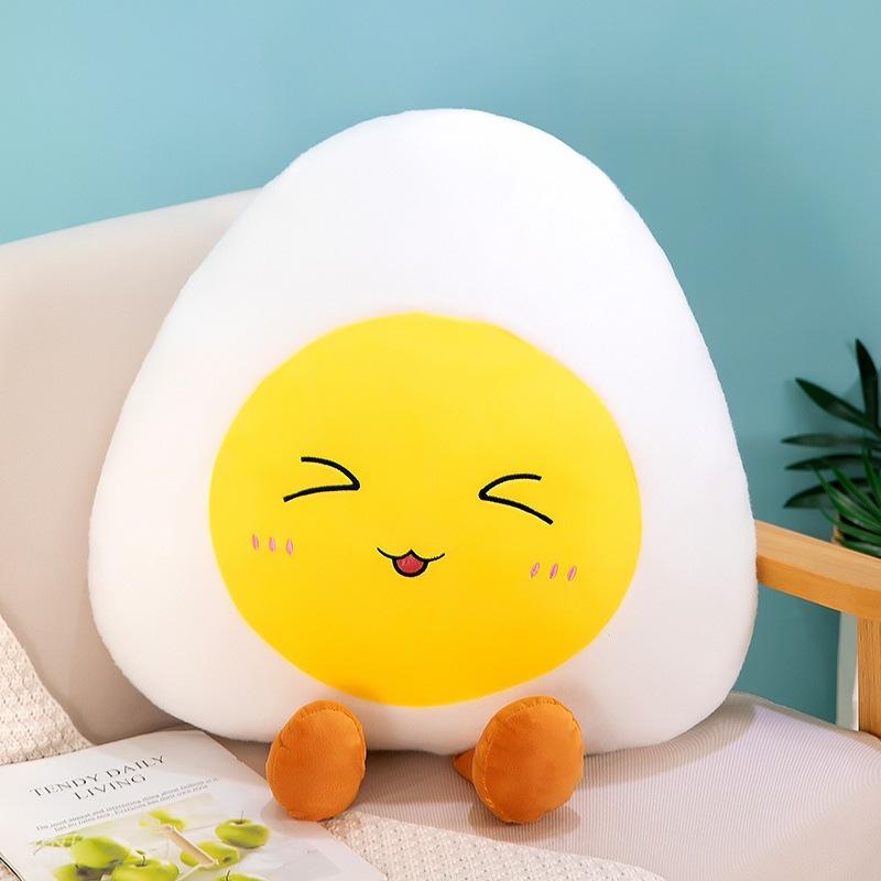 Cute poached egg throw pillow plush toy girl bed sleeping pillow office table chair cushion home decoration