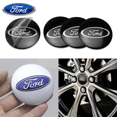 Adesivi per Auto Ford 4 pezzi 56/60mm Coprimozzo Ruota Auto Badge Adesivi Sostituzione Tappo Mozzo Per Ford Ranger Focus Transit Kuga