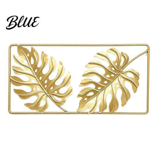 Entrance Hall Wall Decor Gold Metal Monstera & Palm Leaf Art 3D Hollow