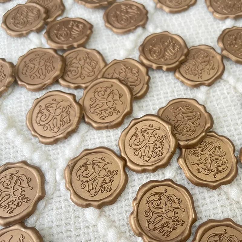 Exquisite 20pcs Personalized Wax Seal Stickers Self Adhesive Round for Wedding Invitation Envelope DIY