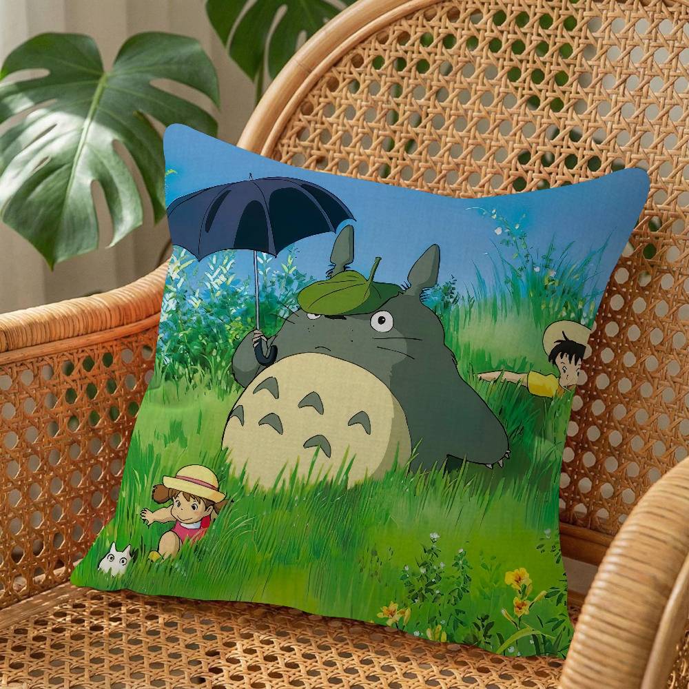 Cartoon Cute T-Totoroes Double-sided Cushion Cover Car Throw Pillow Case For Sofa Car Christmas Gift