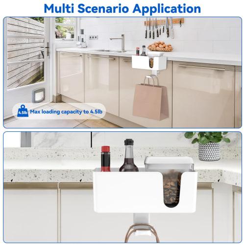 KDD 4-in-1 Desk Organizer with Drink Holder, Headphone Stand, Under-Desk Headphone Hook with Two Wire Holes, Rotating Headphone Hanger, and Removable