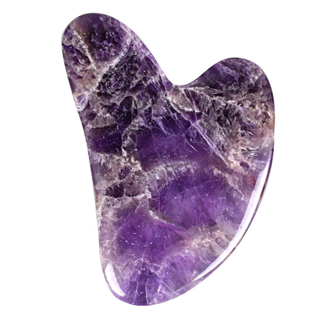 Natural Rose Quartz Stone Guasha Facial Face Neck Body Gua Sha Board Massager