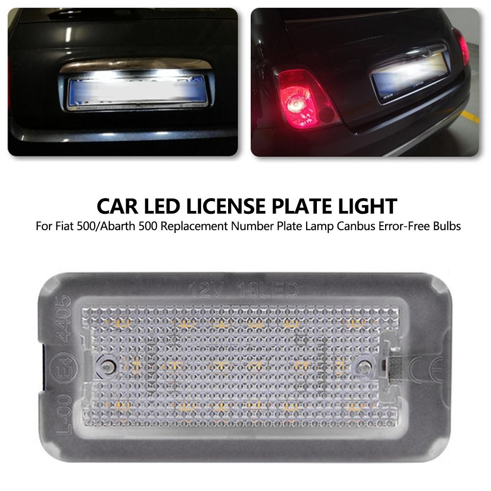 For Fiat 500 Abarth 500C 2007-2016 1/2Pcs Car LED License Plate Light Replacement License Plate Lamp Canbus Error-Free Bulbs