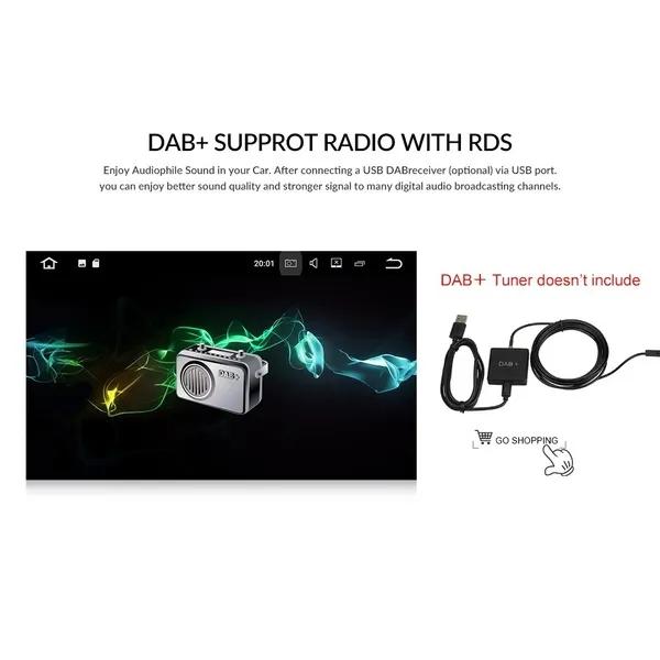 2 Din Android 8.1 Πλοήγηση GPS Ραδιόφωνο αυτοκινήτου Συσκευή αναπαραγωγής πολυμέσων GPS+WIFI+DAB+OBD2 Autoradio για Opel