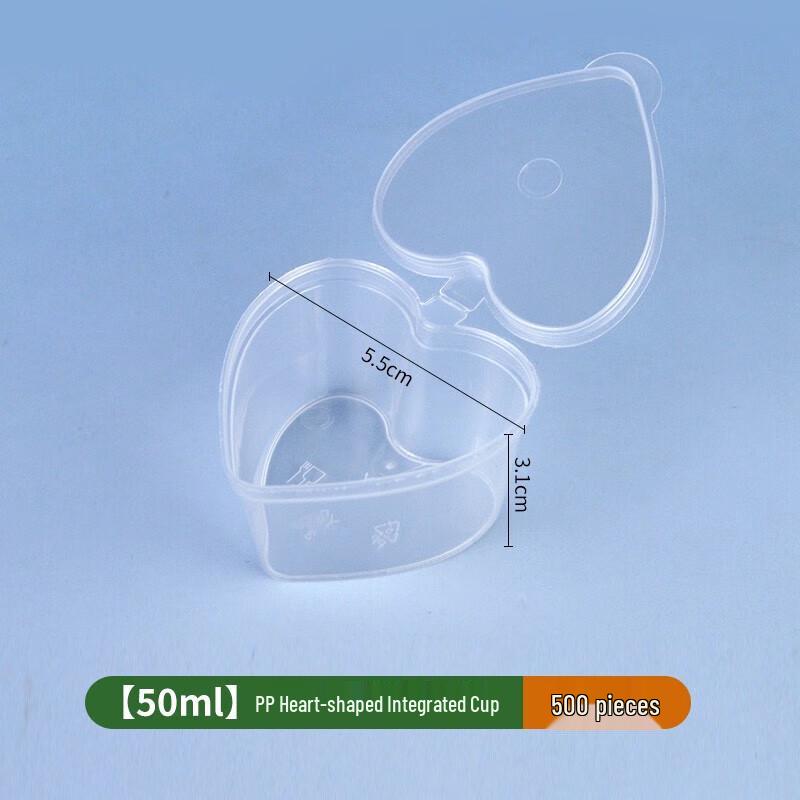 CHULV Disposable Heart-Shaped Sauce Cups with Lids