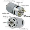 795 895 DC Motor 12 /24V 3000-12000RPM Yüksek Torklu Elektrik Motoru Elektrikli Alet/Kendin Yap Küçük Matkap için Çift Bilyalı Rulmanlı