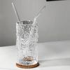 15 Pack Reusable Glass Straws, 8inch X 8mm Drinking Straws Travel Set, Include 12 Straws, 2 Cleaning Brush, 1 Bag, For Smoothies, Beverages, Juice
