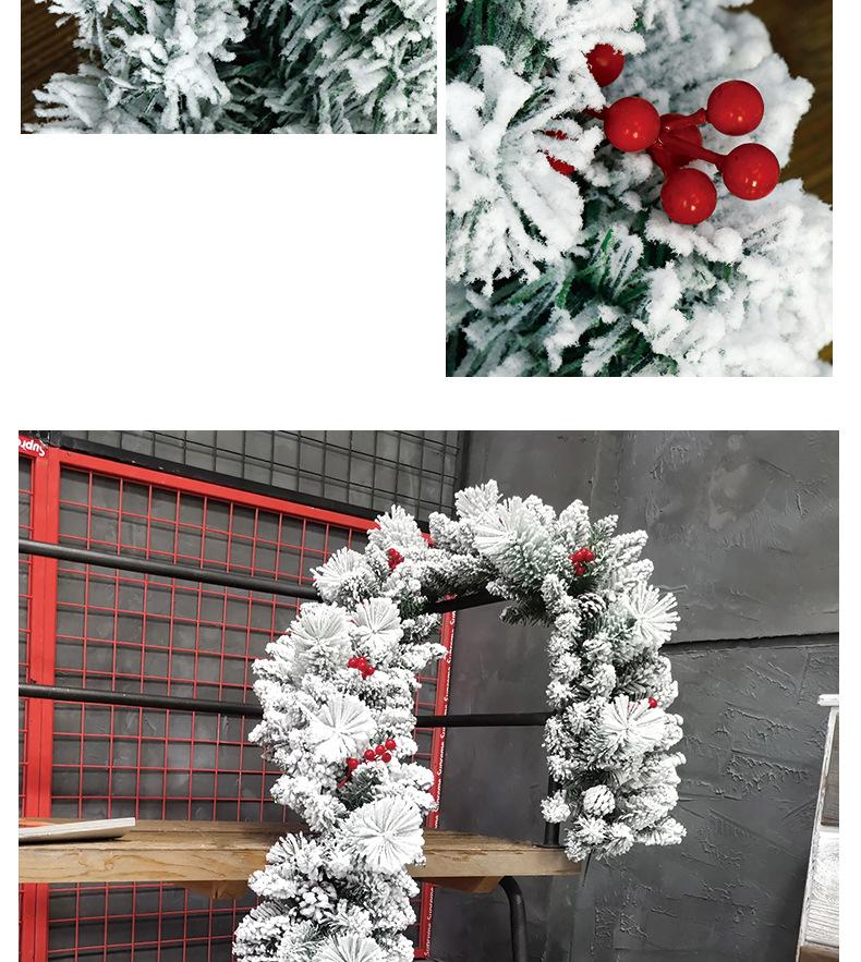 Christmas Rattan Rice Luxury Encrypted Window Display Set with Ball Ornaments and Wreath Decorations