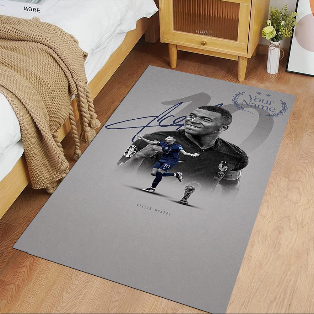 Mbappé Personalized Text Area Rug Perfect for Foyer Kitchen Balcony Dormitory Antislip Carpet Decorate Offices Birthday/Christmas Gift