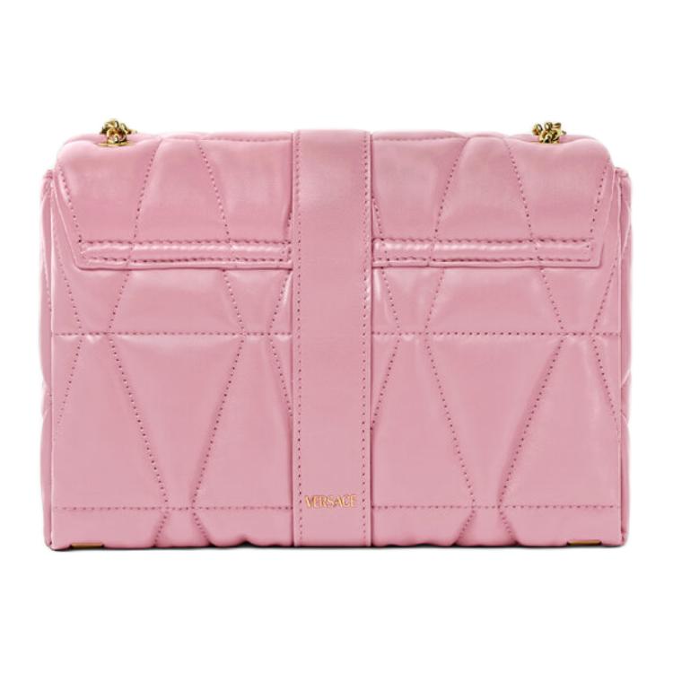 Versace Kleio Gold Metal Accessory Chain Shoulder Strap Lambskin Crossbody Bag Women Bags Pink 1015964-1A12973-1PG4V
