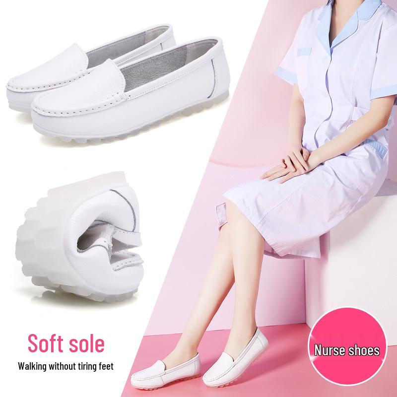 Women's Summer Breathable Non-Slip Flat Nurse Shoes - White