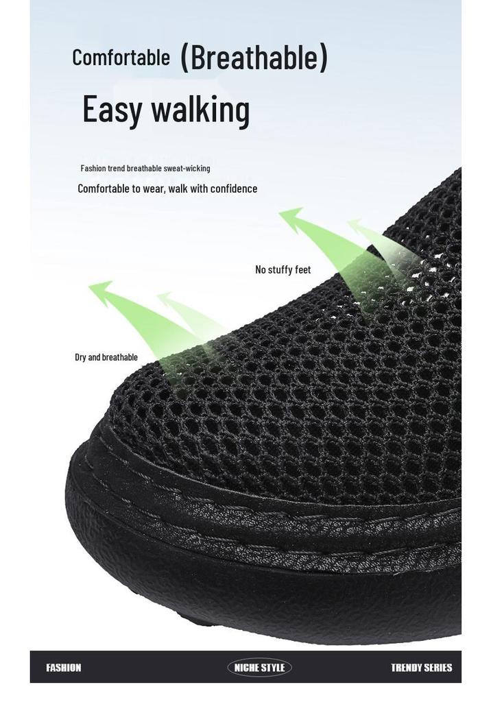 2026 Men's Summer Breathable Mesh Walking Shoes - Large Size, Soft Sole, Perfect for Travel and Sports