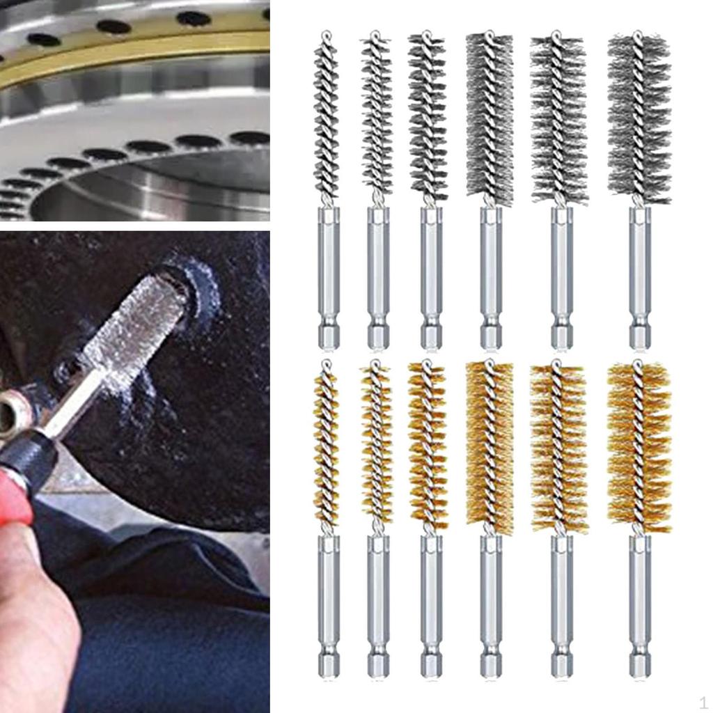 Bore Cleaning Brushes Tube Tools for Bearings Cylinders Power 12PCS