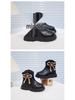 Beige Princess Ankle Boots for Girls - Soft Sole Leather, Non-Slip, 2025 New Style