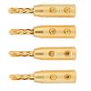4pcs BFA Banana Plug Brass Gold Plated Open Screw Speaker Wire Connectors for 7mm Cable Diameter