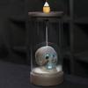 Windproof Lampshade LED Skull Ceramics Incenses Burners Waterfall Backflow Incenses Cones Holders for Home Decoration