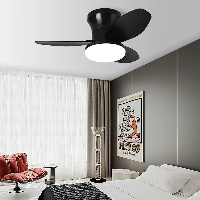 Household Frequency Conversion Ceiling Fan Light Kitchen Bedroom 3 Colors Light Adjustable Electric Ceiling Fan Lamp