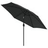 Solar Powered LED Umbrella with Steel Pole 300 Cm Anthracite
