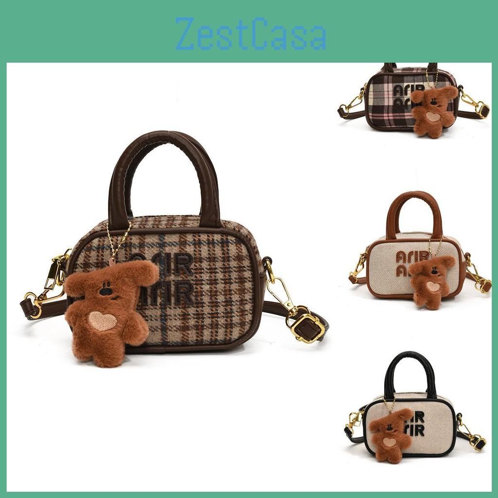 Childrens Lightweight Breathable Tote Bag With Modern Plaid Design For Use Daily