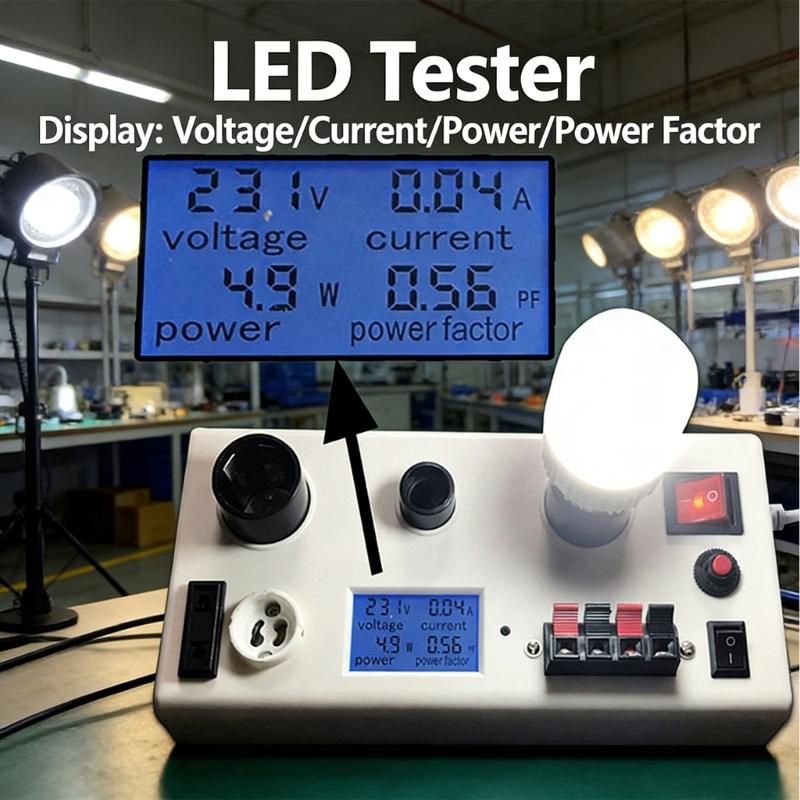 Universeller LED-Lampentester E27 E14 GU10 Zeigt Spannung Strom Leistung Und Leistungsfaktor EU-Stecker 85-265V