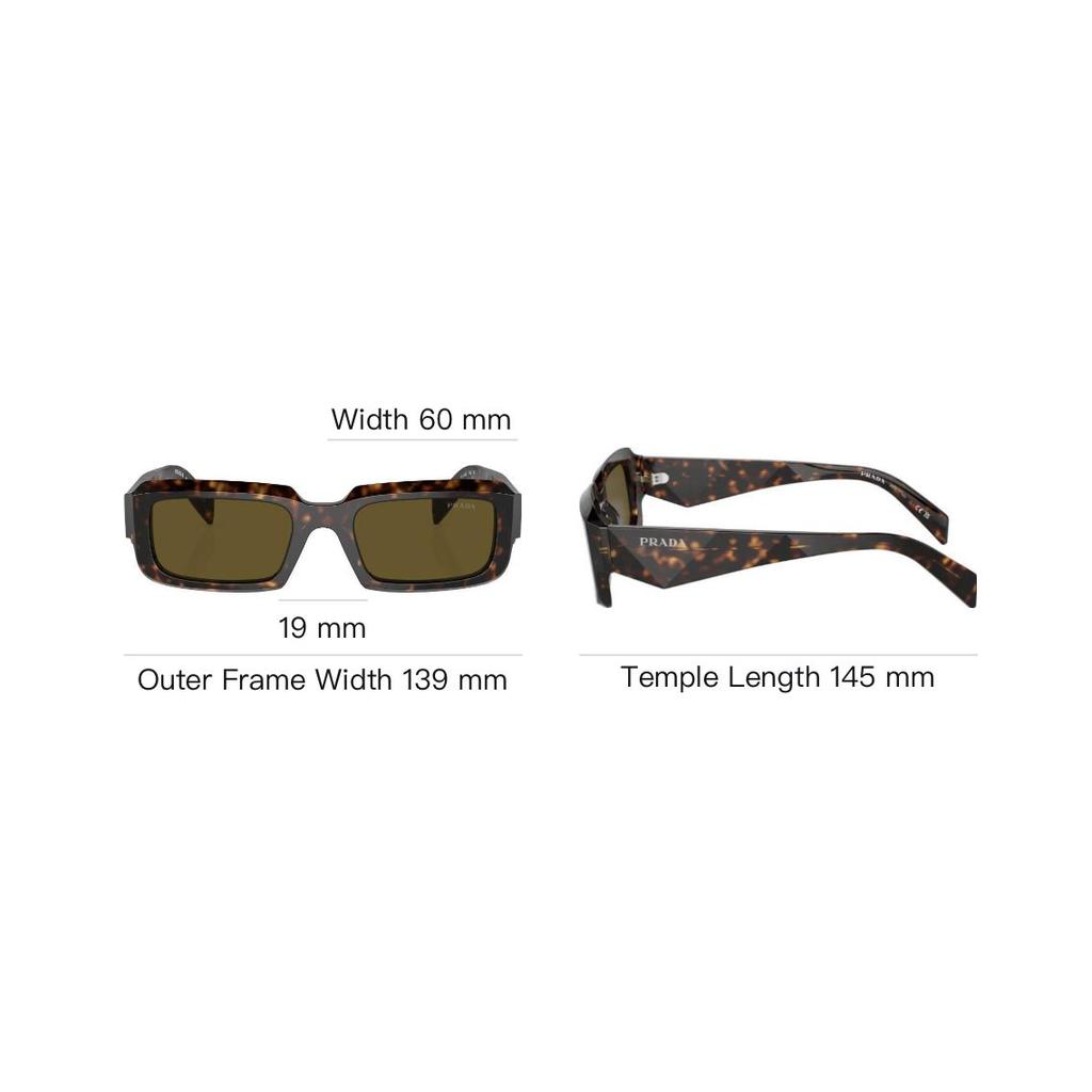 Prada Logo Acetate Rectangular Sunglasses Men sunglasses Havana-Brown SPR27ZSF19J09Z