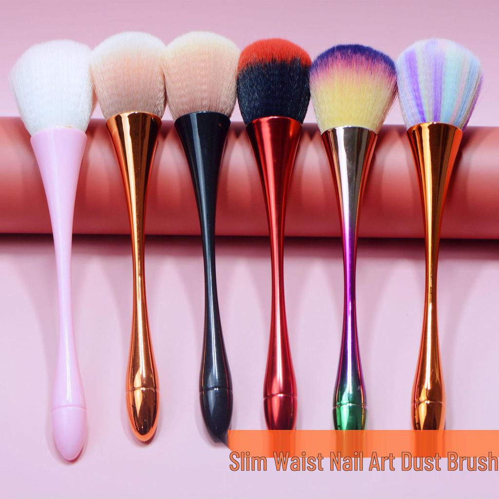 Nail Art Dust Removal Brush - Colorful Small Waist Design for Cleaning and Loose Powder Application