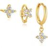 2026 Four-leaf Clover Stud Earrings Multi-ear Hole Light Luxury Flower Earrings Set Series Multi-ear Hole Earrings Combination