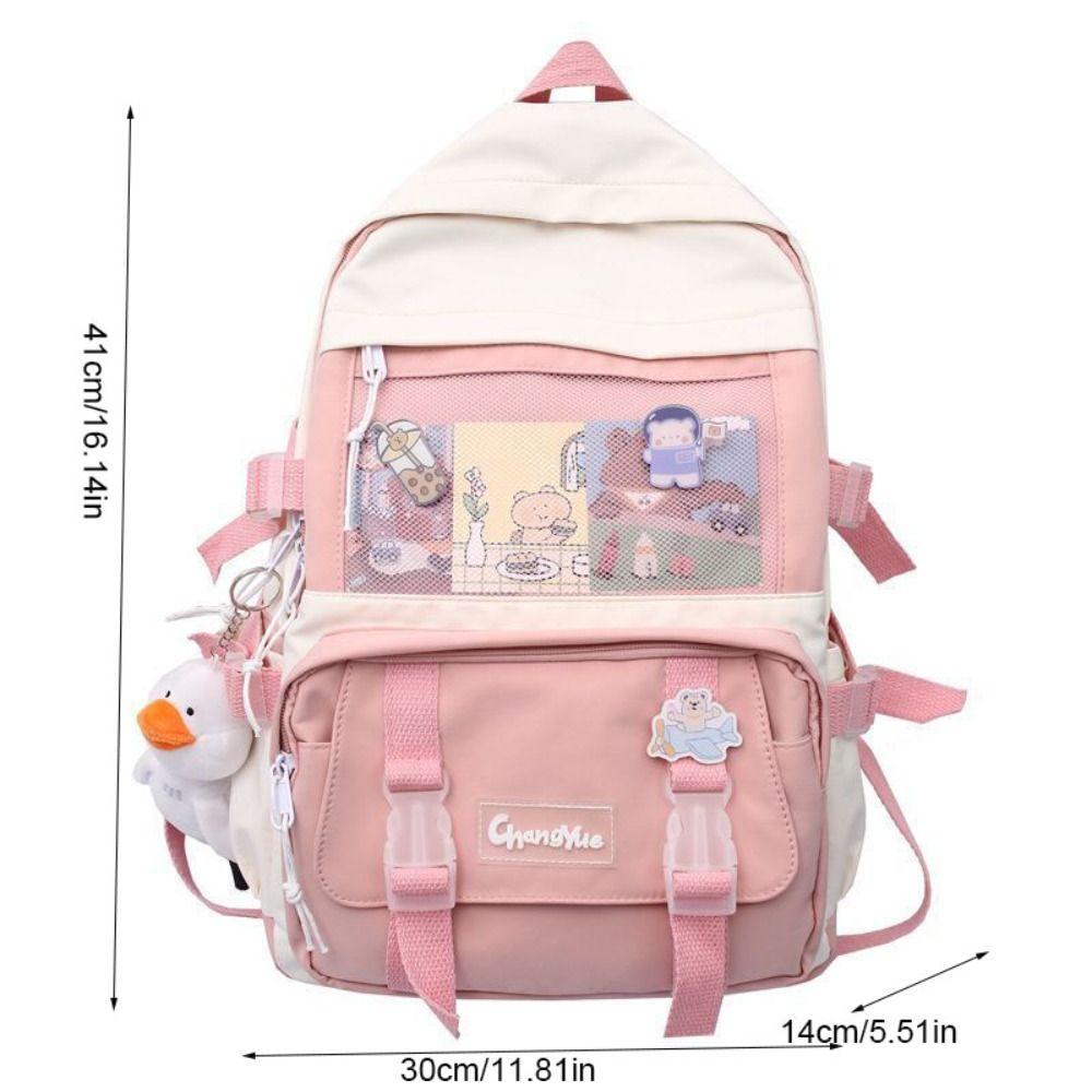 Harajuku Large Capacity Backpack College Style School Bag Waterproof Canvas Schoolbag  Student