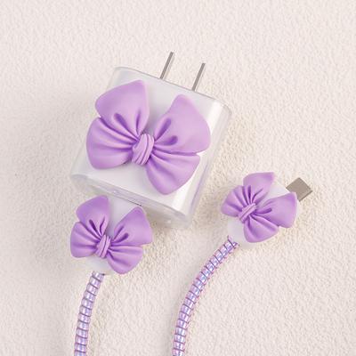 USB-Kabelschutz, schmutzabweisend, rosa Druckstil, Schnellladegerät-Schutzhülle für iPhone 11, 12, 18 W, 20 W