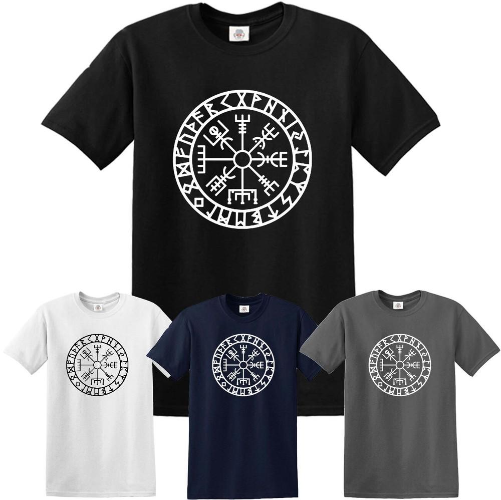 VEGVISIR COMPASS VIKING CELTIC TSHIRT Norse Thor Odin Tribal Tattoo Tshirt Top Unisex T-Shirt XXXL