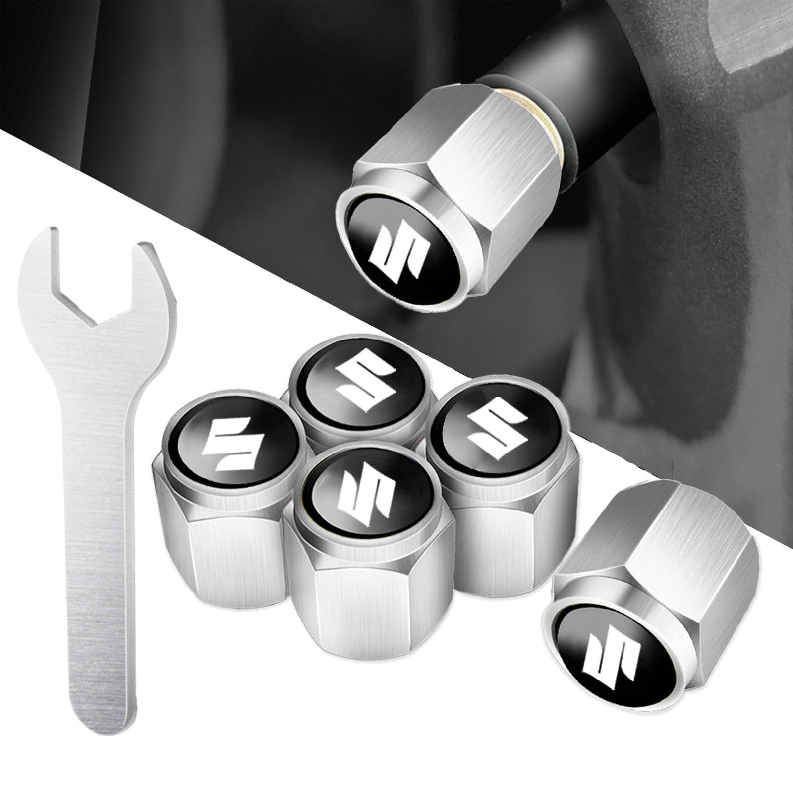 

Колпачок клапана MochiMingle, Набор из 5 штук, Колпачок клапана шины, Сплав, 0,5 x 0,4 серебряный