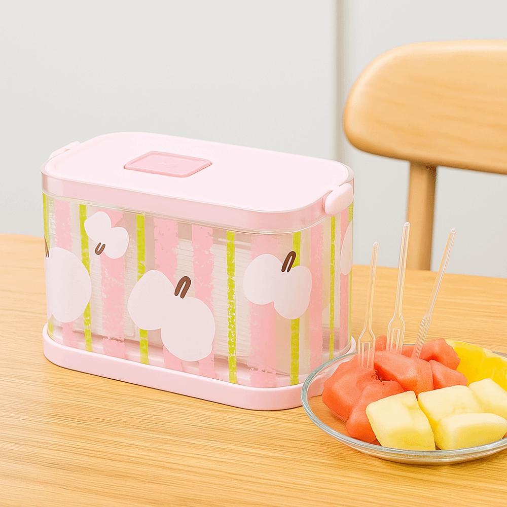 Transparent Disposable Fruit Fork Storage Box Reusable Fork Organizer  Party Use