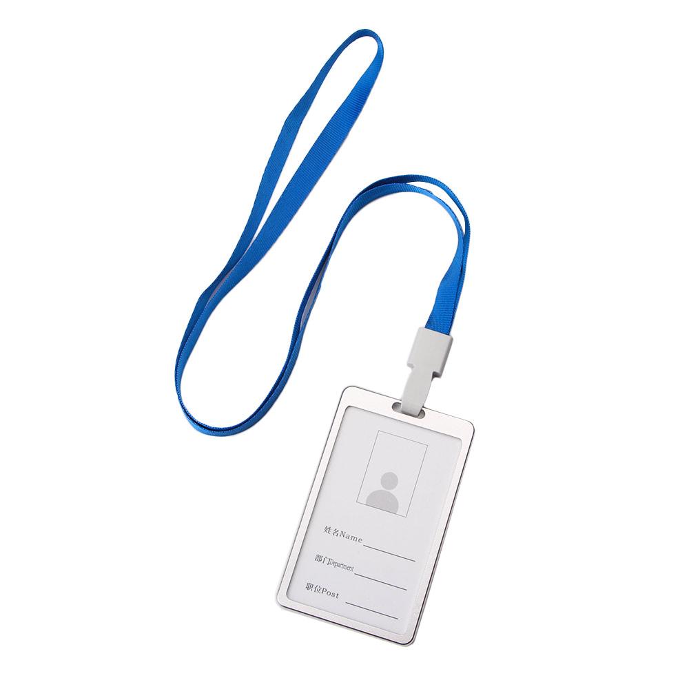 Credit Aluminium Office Supplies Certificate Business Company Identity Cover with Lanyard ID Card Holder Pass Tag Work Badge