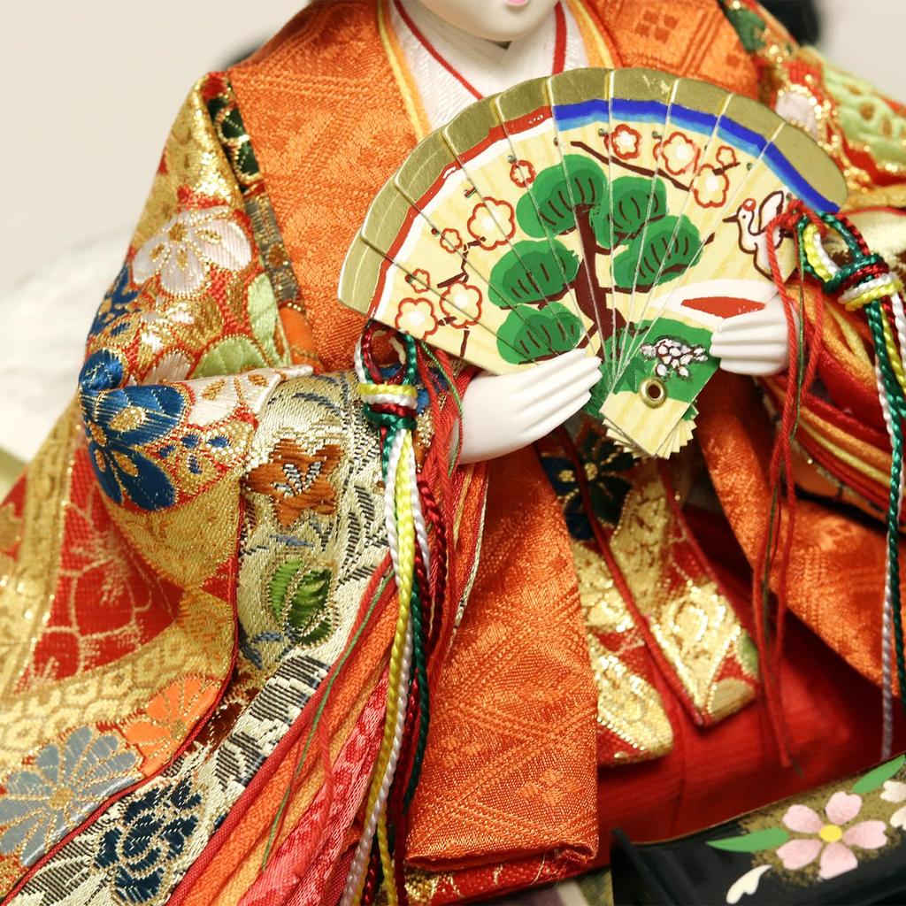 Hina Emperor and Empress Display Black Lacquered Glass Display W x 28cm D x 38cm Item Dolls, Case, Case, 55.4cm H, Number 04-3-17