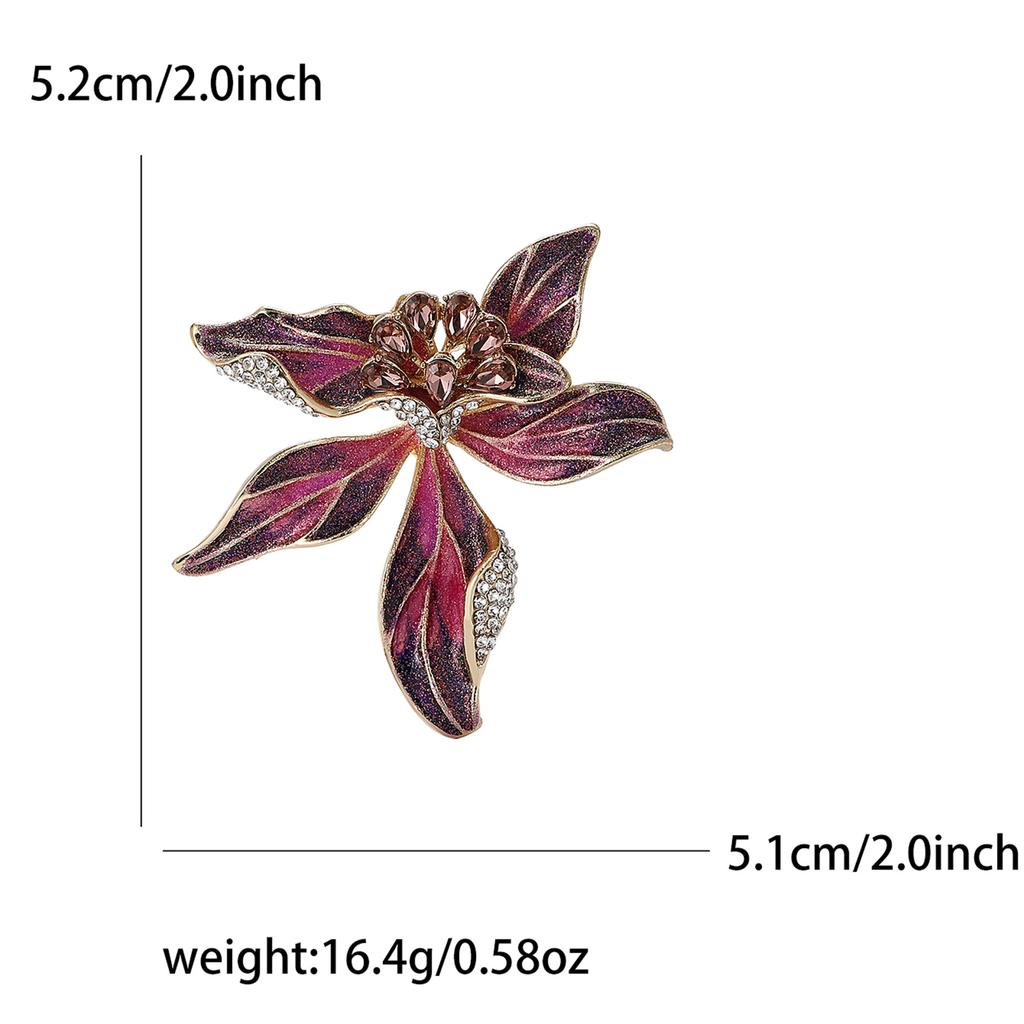 Atmospheric Alloy Enamel Iris Brooch Fashion Temperament Women'S Suit Coat Corsage Jewelry Pin
