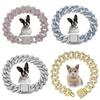 Inlaid Rhinestone Bling Diamond Dog Necklace Hip Hop Link Chain Necklace Dog Diamond Chain Collar