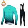Mens Winter Cycling Jersey Long Sleeve Fleece Thermal Bike Wear Road Outdoor Sports