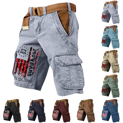 Men's Summer Printed Casual Multi-Pocket Cargo Shorts