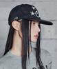 Lujeoseukeulleob Washed Star Logo Cap Black