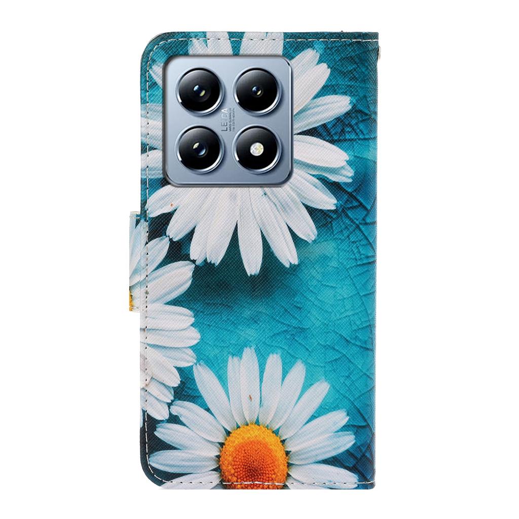 For Xiaomi 14T Case Pattern Printing Protective Leather Folio Phone Cover -  Chrysanthemum
