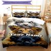 3PC Custom Name Tiger, Lion, Panther Stack Bedding Set Duvet Cover Closure Includes 1 Duvet Cover & 2 Pillowcases for Bedroom