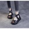 Damen Vintage Plateau Römersandalen