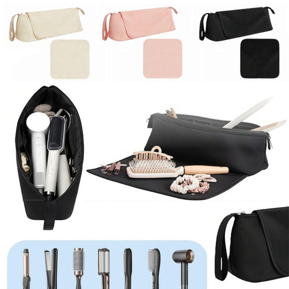 Soft Hair Dryer Storage Bag Large Capacity Curling Iron Carrying Case  Bathroom Storage