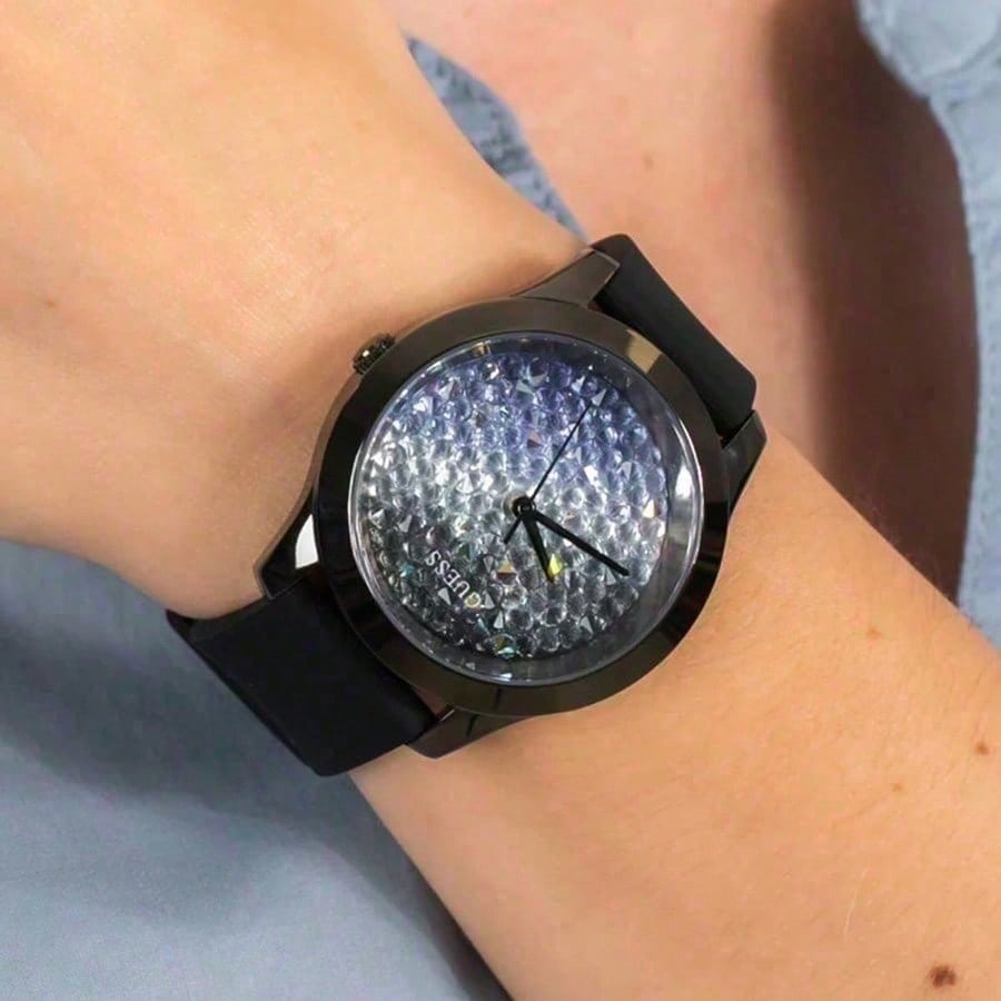 

Guess Women s Quartz Watch - Stainless Steel Case Leather Strap Waterproof W1223L4