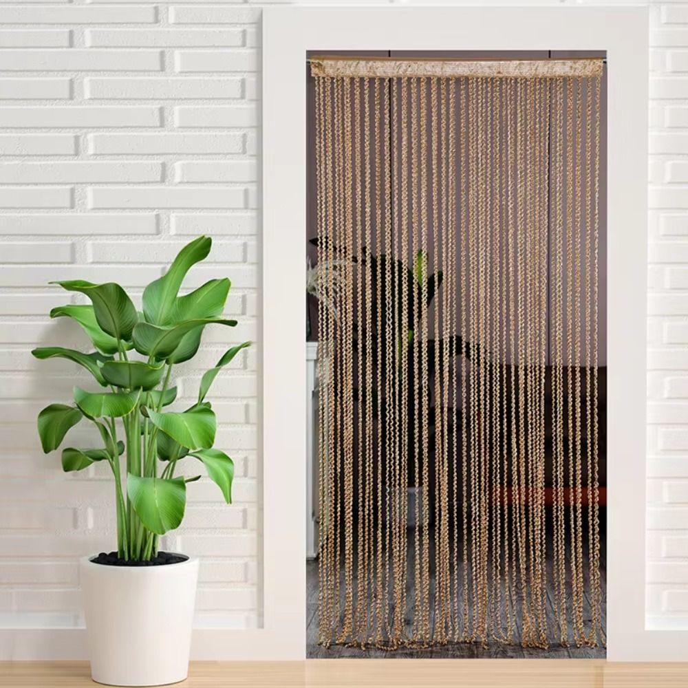 Solid Color Door Curtain Elegant Tassel Window Curtain Romantic String Curtain  Home Decor